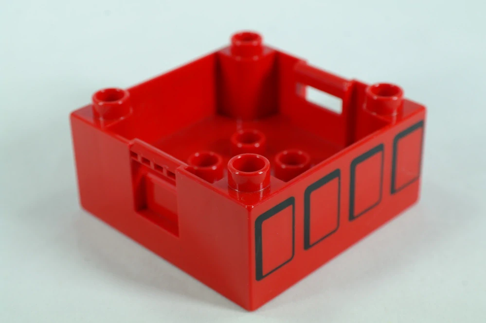 LEGO® DUPLO® kontejnerový box 4x4 se vzorem 4 čtverců - červený