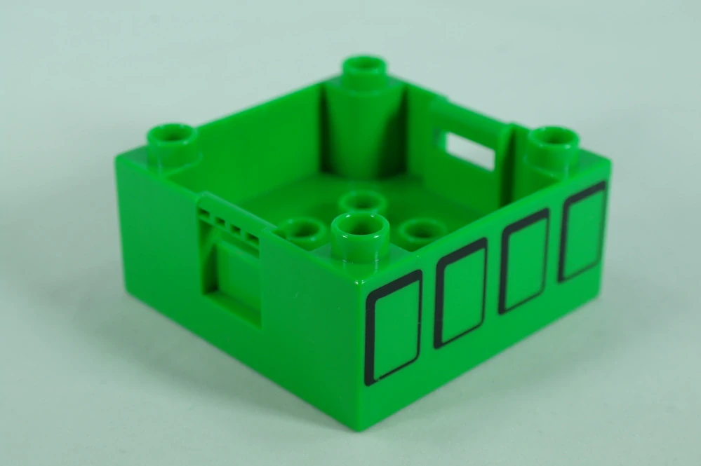 LEGO® DUPLO® kontejnerový box 4x4 se vzorem 4 čtverců - jasně zelený