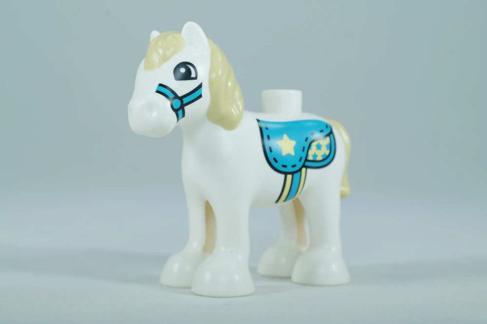 LEGO® DUPLO® hříbě/pony s béžovou hřívou a žlutou hvězdou na sedle