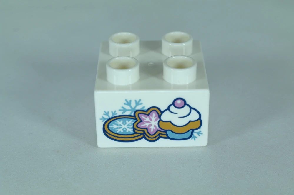 LEGO® DUPLO® cihla 2x2 se vzorem sušenek a dortíku