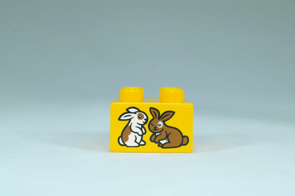 LEGO® DUPLO® cihla 2x2 se vzorem 2 králíčků