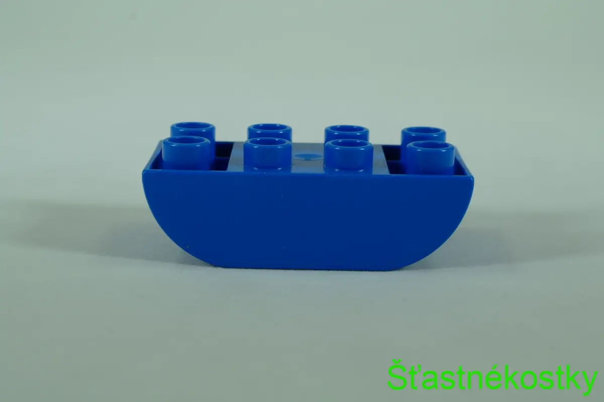 LEGO® DUPLO® cihla 2x4 sklon zakřivený obrácený dvojitý - modrá