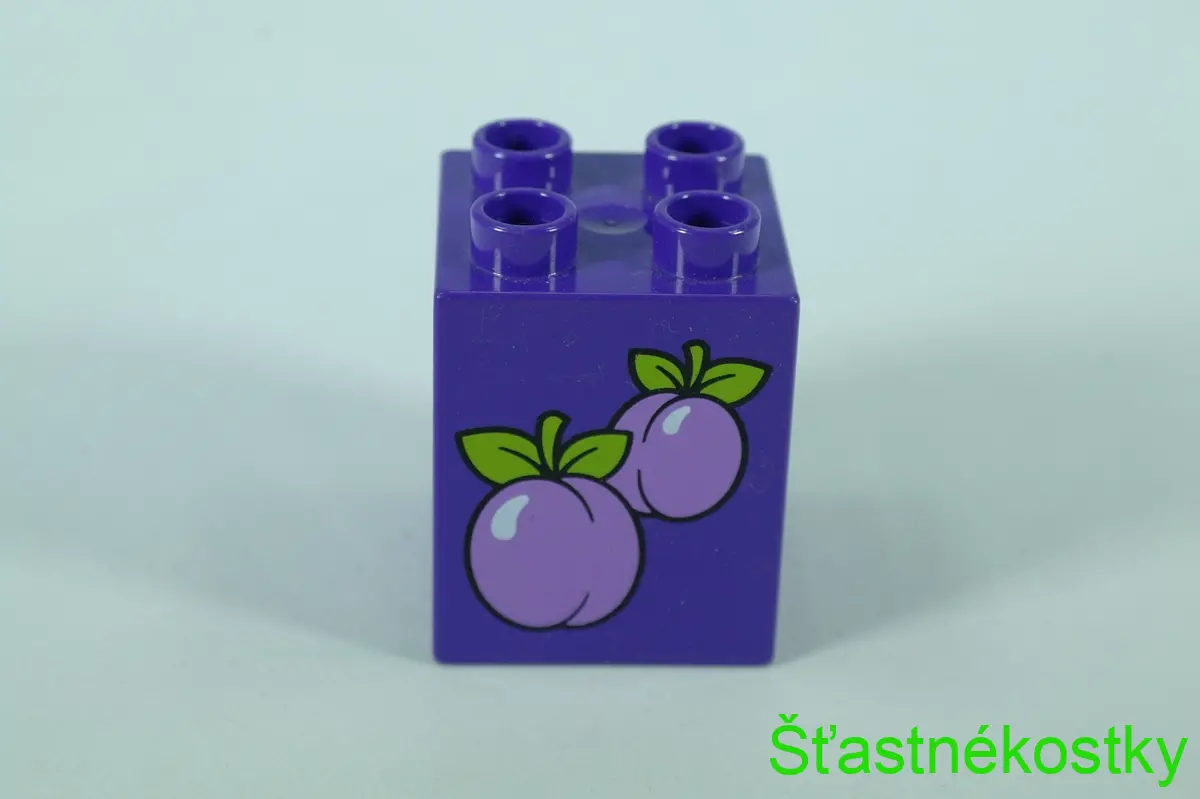 LEGO® DUPLO® cihla 2x2x2 se vzorem švestek