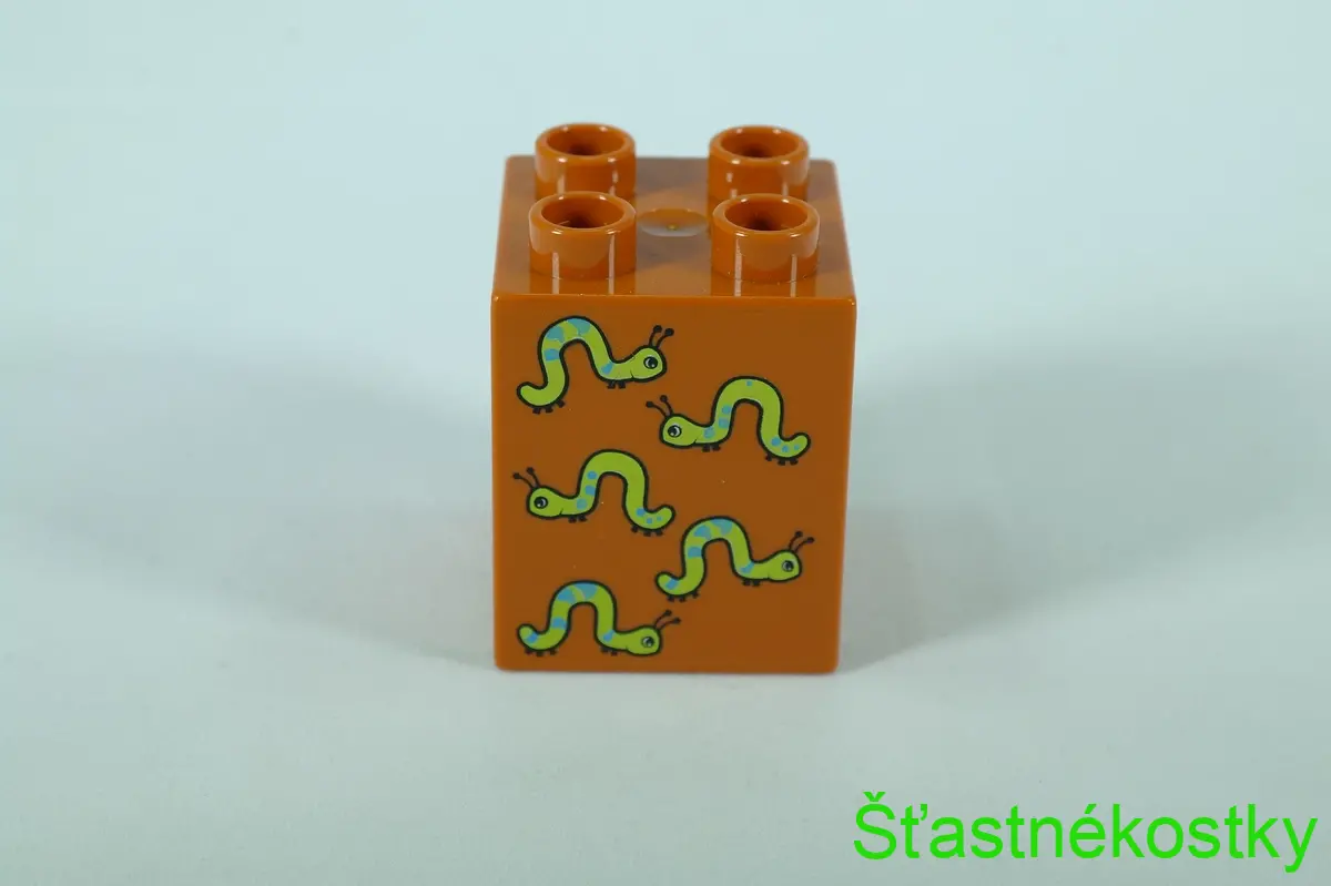 LEGO® DUPLO® cihla 2x2x2 se vzorem pěti červů