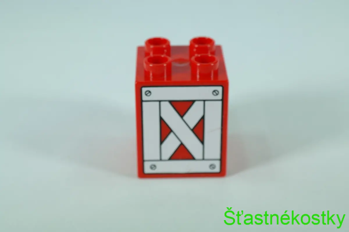 LEGO® DUPLO® cihla 2x2x2 se vzorem dřevěné bedny