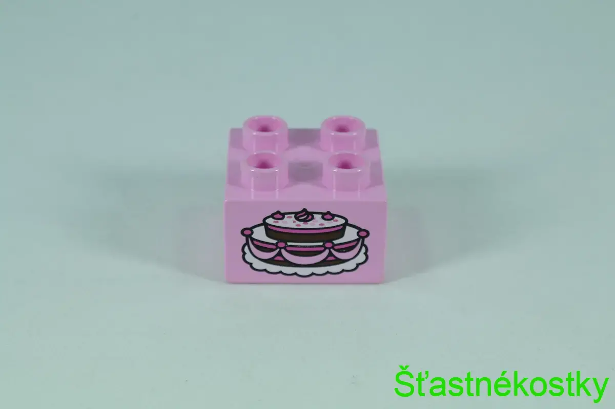 LEGO® DUPLO® cihla 2x2 se vzorem dortu