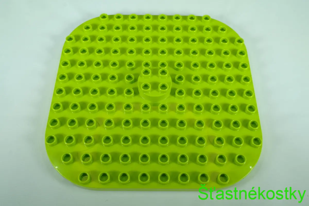 LEGO® DUPLO® deska 12x12 zaoblené rohy se zdviženým středovým válcem 2 x 2