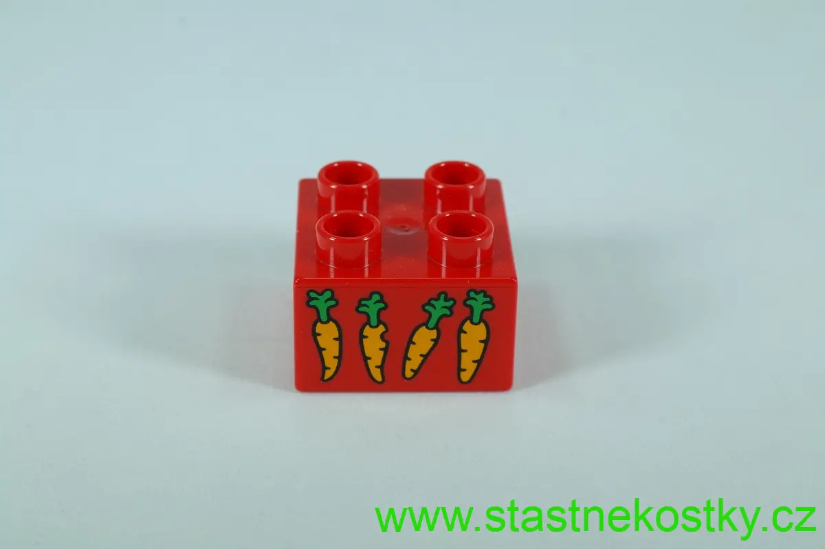 LEGO® DUPLO® cihla 2x2 se vzorem mrkve