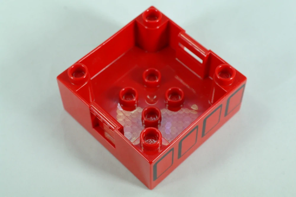 LEGO® DUPLO® kontejnerový box 4x4 se vzorem 4 čtverců - červený