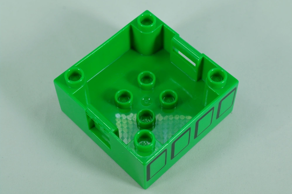 LEGO® DUPLO® kontejnerový box 4x4 se vzorem 4 čtverců - jasně zelený
