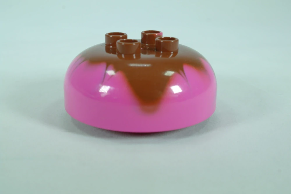 LEGO® DUPLO® kopeček zmrzliny tmavě růžový s hnědou polevou