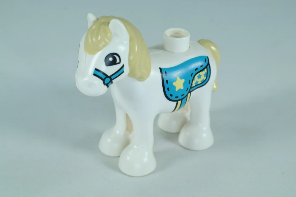 LEGO® DUPLO® hříbě/pony s béžovou hřívou a žlutou hvězdou na sedle
