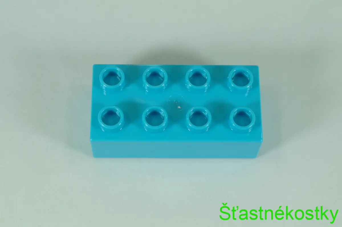LEGO® DUPLO® kostka/cihla 2x4 - středně azurová