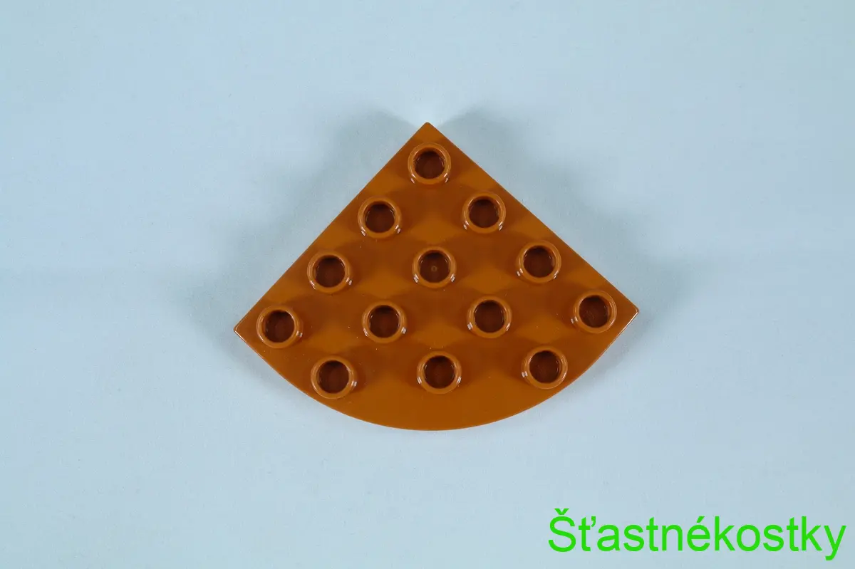 LEGO® DUPLO® deska 4x4 kulatý roh, tmavě oranžová