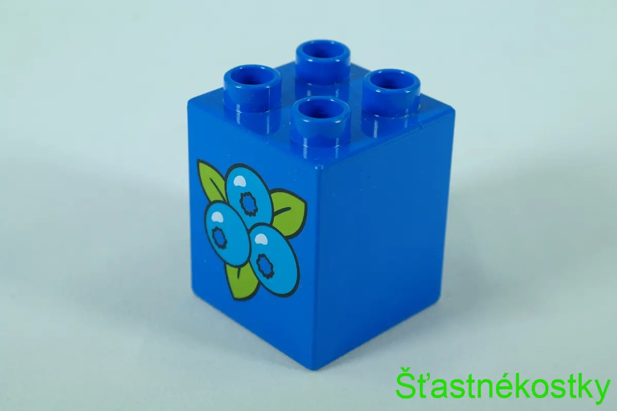 LEGO® DUPLO® cihla 2x2x2 se vzorem borůvek