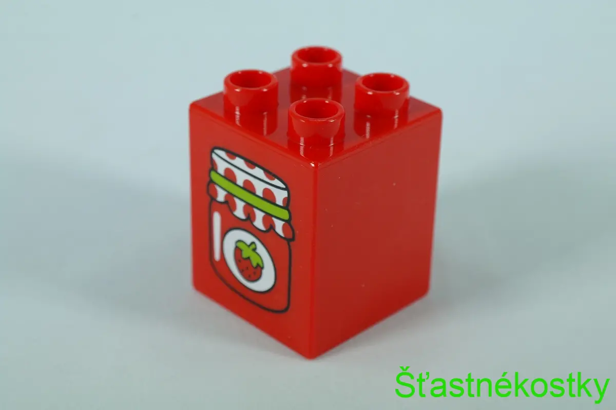 LEGO® DUPLO® cihla 2x2x2 se vzorem jahodového džemu