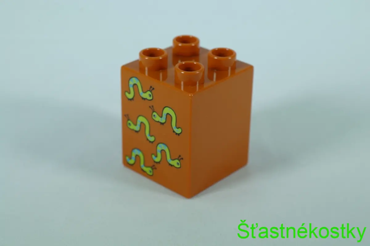 LEGO® DUPLO® cihla 2x2x2 se vzorem pěti červů