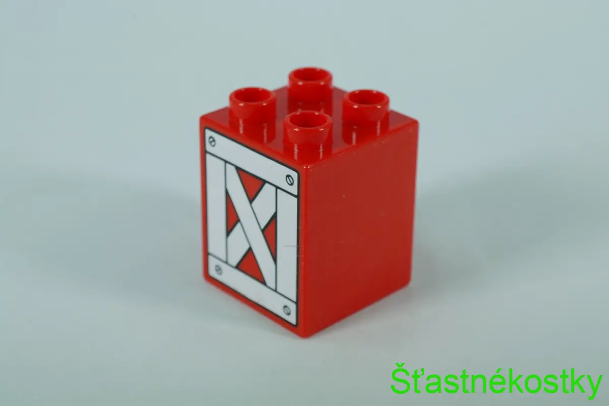 LEGO® DUPLO® cihla 2x2x2 se vzorem dřevěné bedny