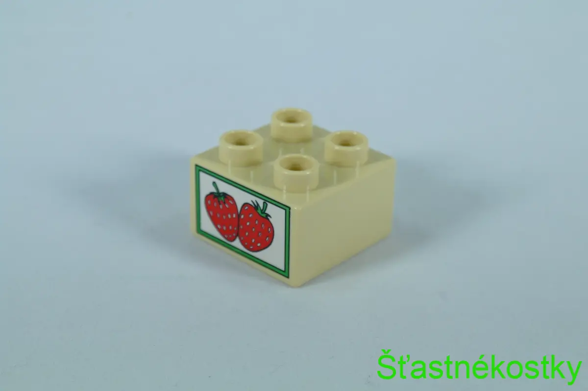 LEGO® DUPLO® cihla 2x2 se vzorem jahod
