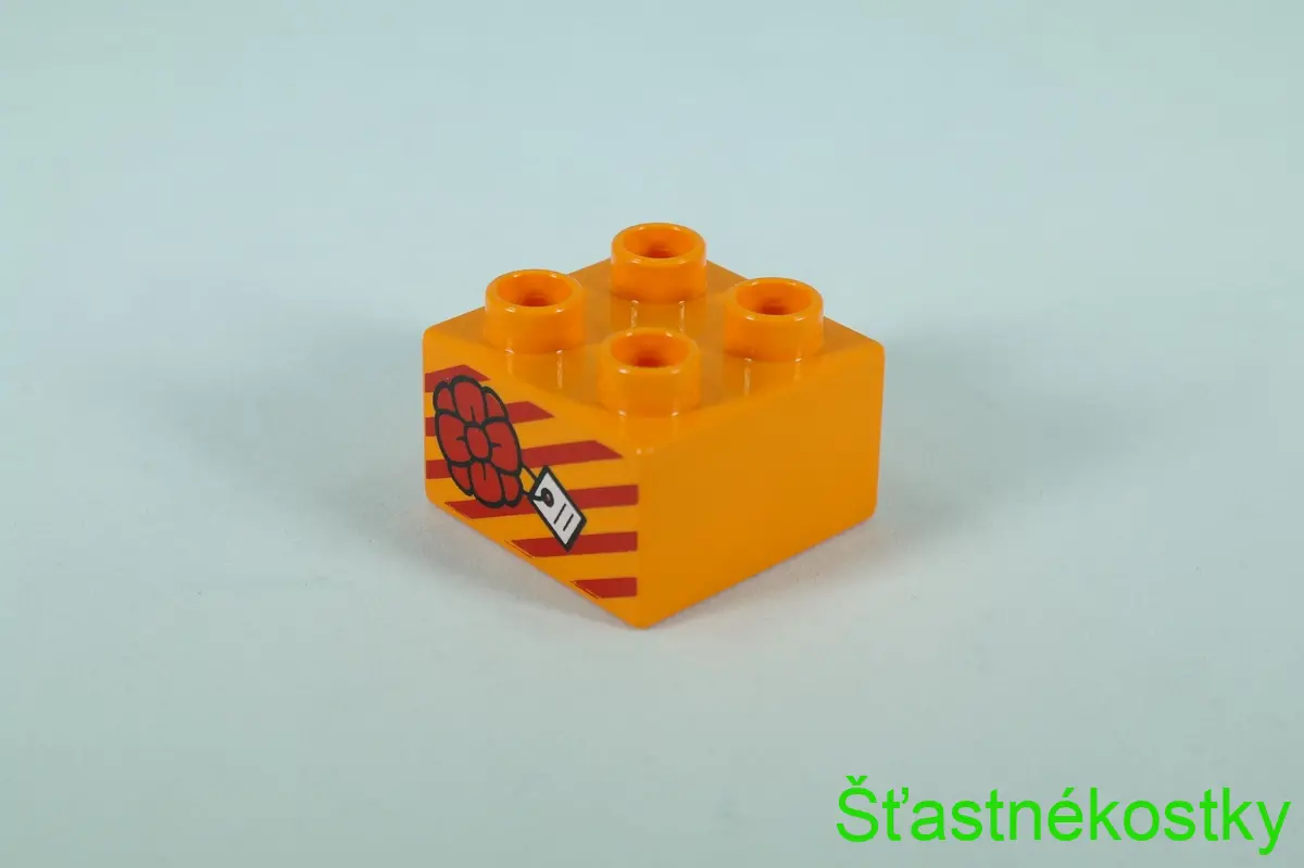 LEGO® DUPLO® cihla 2x2 se vzorem dárku s mašlí