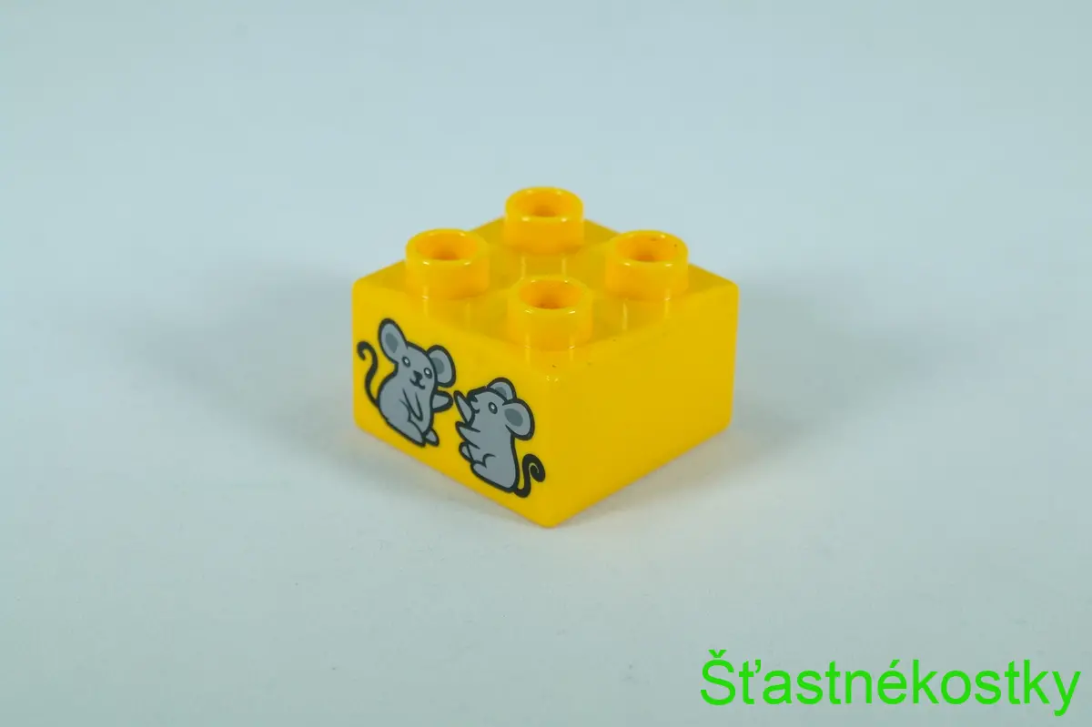 LEGO® DUPLO® cihla 2x2 se vzorem 2 myší