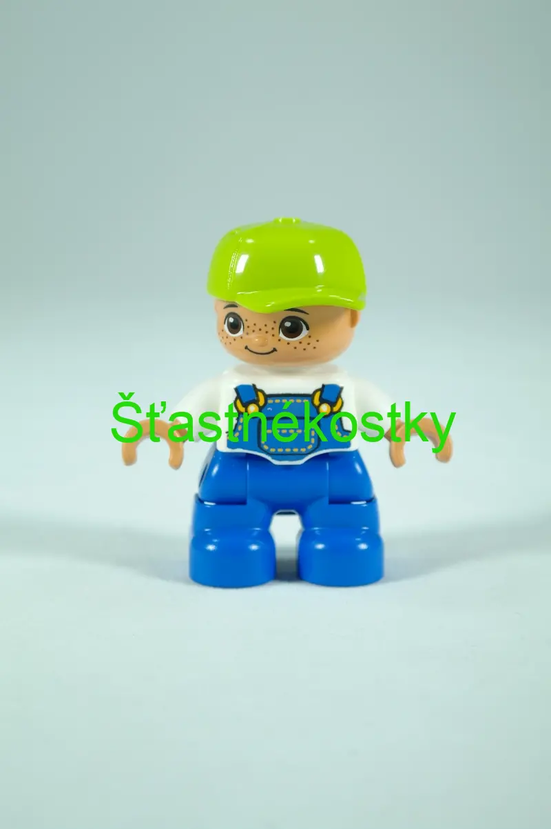 LEGO® DUPLO® figurka - chlapec - Bílý top s modrým overalem