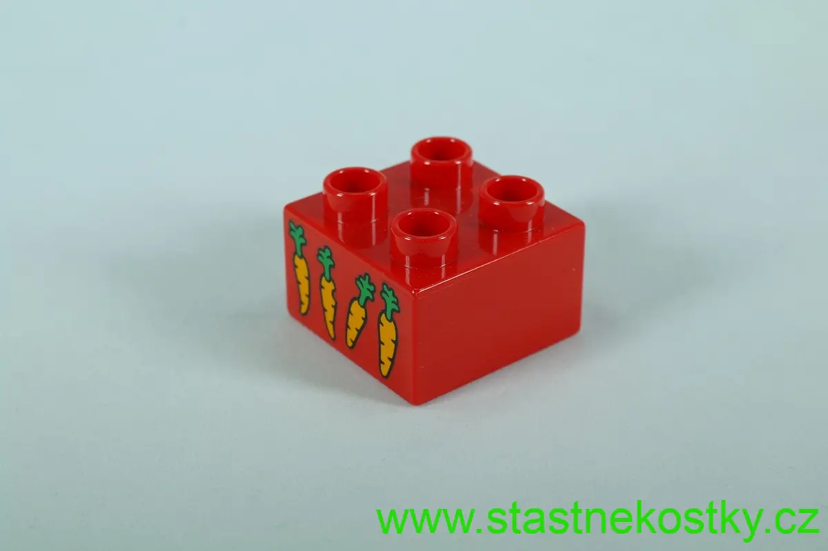 LEGO® DUPLO® cihla 2x2 se vzorem mrkve