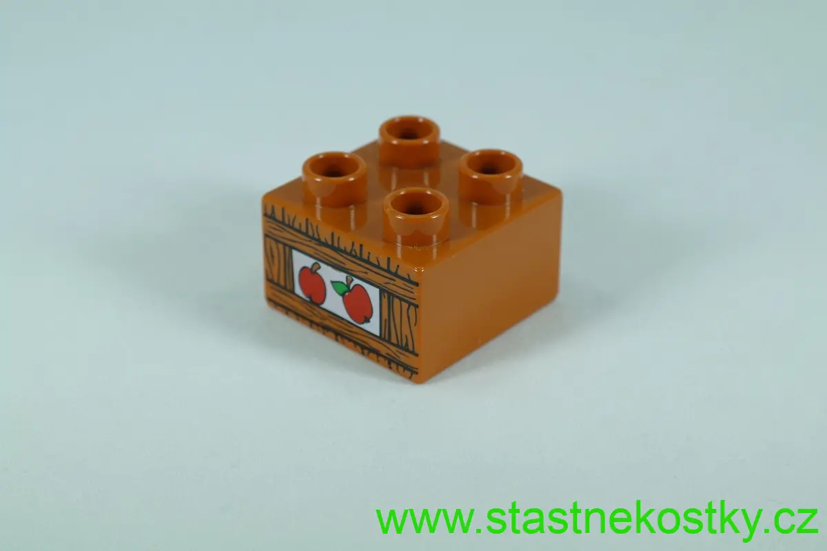 LEGO® DUPLO® cihla 2x2 se vzorem 2 jablek v bedně