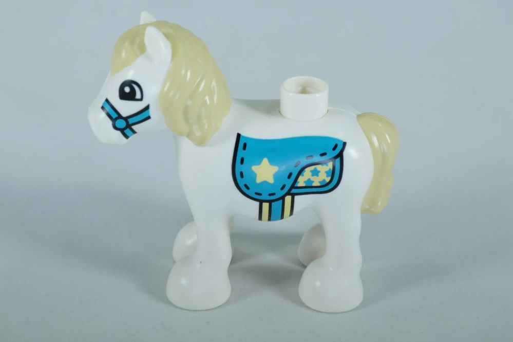 LEGO® DUPLO® hříbě/pony s béžovou hřívou a žlutou hvězdou na sedle