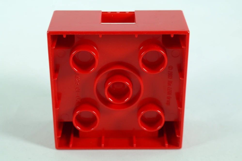 LEGO® DUPLO® kontejnerový box 4x4 se vzorem 4 čtverců - červený