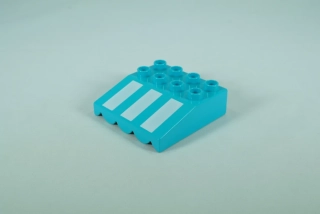 LEGO® DUPLO® střecha, markýza 4x4-33° šikmá,  s 3 pruhy