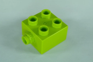 LEGO® DUPLO® kostka/cihla 2x2 s čepem na boku - limetka