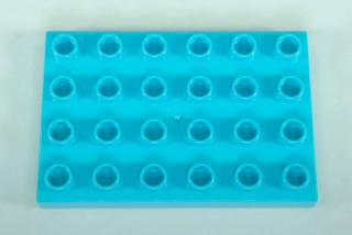 LEGO® DUPLO® deska 4x6, středně azurová