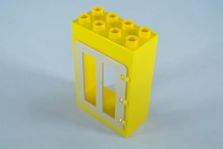 LEGO® DUPLO® okno, dveře. Dveřní/okenní rám 2x4x5 žlutý, tan okenice.