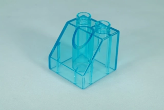 LEGO® DUPLO® cihla 2x2x1 1/2 sklon 45° - trans. světle modrá