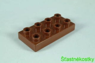 LEGO® DUPLO® kostka/deska 2x4 tenká - hnědá