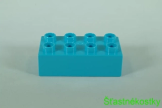 LEGO® DUPLO® kostka/cihla 2x4 - středně azurová