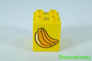 LEGO® DUPLO® cihla 2x2x2 se vzorem banánů