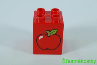 LEGO® DUPLO® cihla 2x2x2 se vzorem jablka