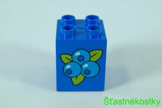 LEGO® DUPLO® cihla 2x2x2 se vzorem borůvek
