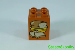 LEGO® DUPLO® cihla 2x2x2 se vzorem bochníku chleba