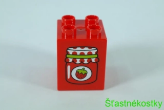 LEGO® DUPLO® cihla 2x2x2 se vzorem jahodového džemu
