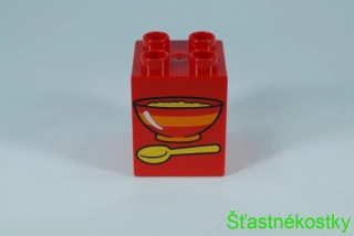 LEGO® DUPLO® cihla 2x2x2 se vzorem misky a lžíce