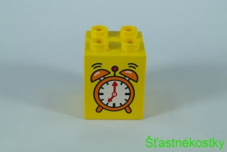 LEGO® DUPLO® cihla 2x2x2 se vzorem budíku