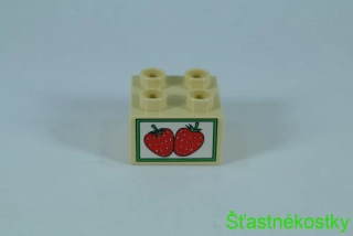 LEGO® DUPLO® cihla 2x2 se vzorem jahod