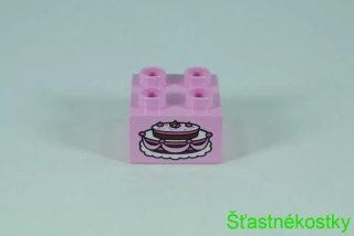 LEGO® DUPLO® cihla 2x2 se vzorem dortu