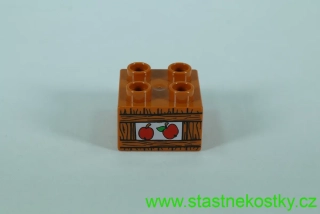 LEGO® DUPLO® cihla 2x2 se vzorem 2 jablek v bedně