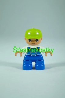 LEGO® DUPLO® figurka - chlapec - Bílý top s modrým overalem